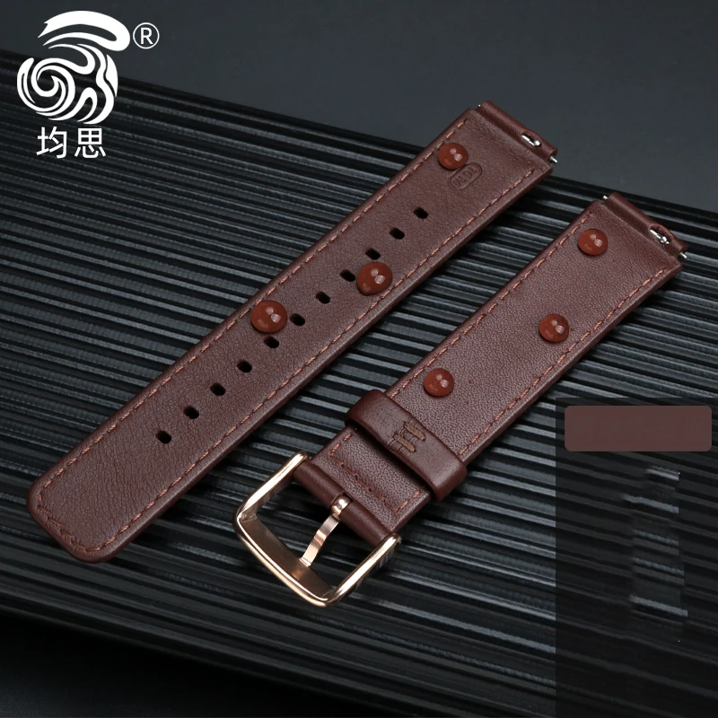 Watchband for Huawei B6 B5 Bracelet leather watch strap  Mocha Brown smart wristband stainless steel needle male and female belt