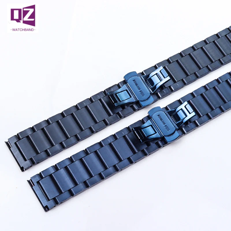 Stainless Steel Watchband Dark blue color Metal Wristwatches Band for armani citizen watch strap 18 19 20mm 21mm 22mm 23mm 24mm