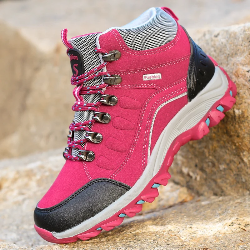 Spring Winter Waterproof Hiking Men's Women Mountain Climbing Shoes Outdoor Boots Trekking Sports Sneakers Men Hunting Training