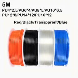 5 Meter 8mm 6mm 4mm 10mm PU Pneumatic Hoses Tube Pipe 12mm 14mm 16mm Air High Pressure Hose For Compressor Polyurethane Tubing