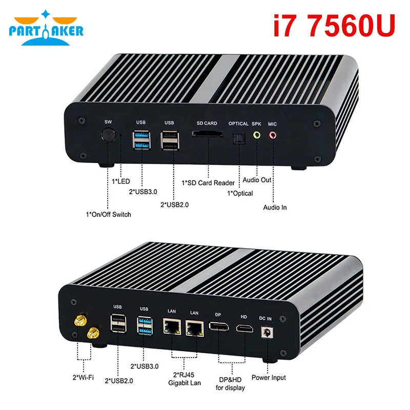 Intel Core I5 8250U I7 1165G7 Minipc 8565U Kaby Lake Fanless Mini PC Windows 10 Pro มินิคอมพิวเตอร์ Barebone I7 7560U Desktop TV