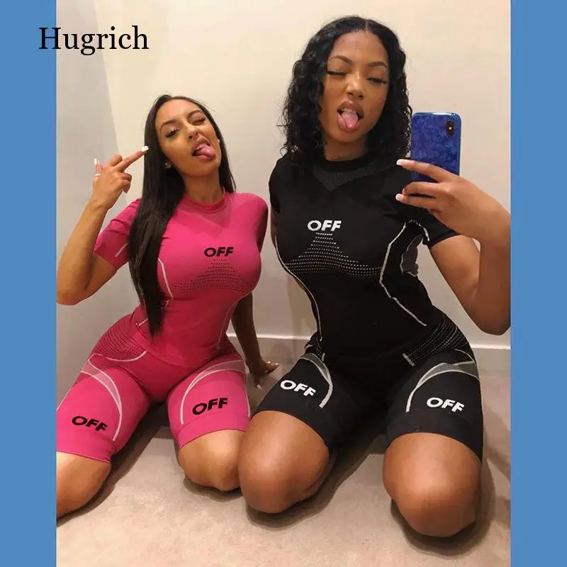 

T-Shirt Biker Shorts Gym Set Women Sportswear Yoga Fitness Suit 2021 Sport Workout Clothes for Women Tracksuit Black Blue