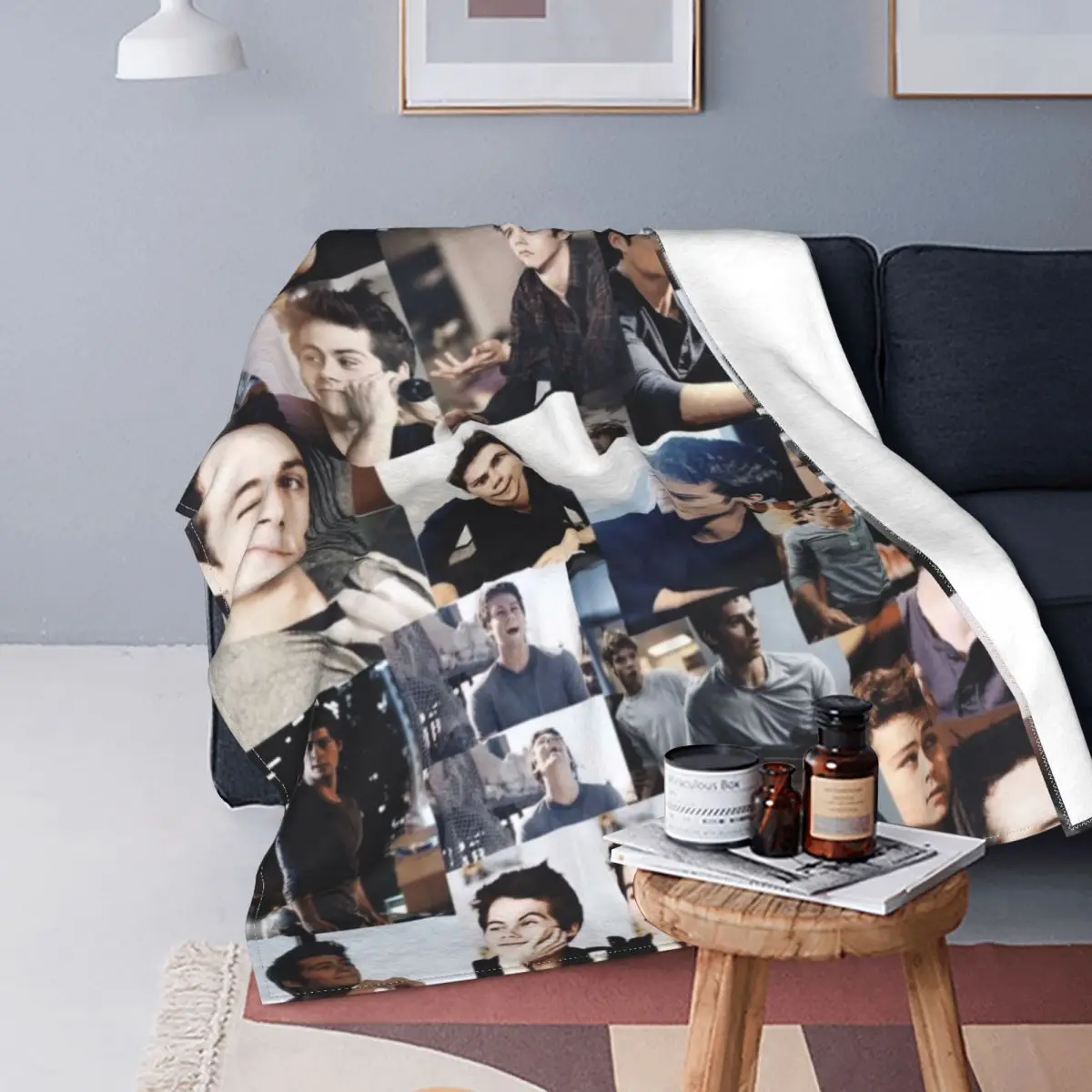 Dylan O\'Brien Teen Wolf Wool Blanket Stiles Vintage Throw Blanket for Home 150*125cm Quilt