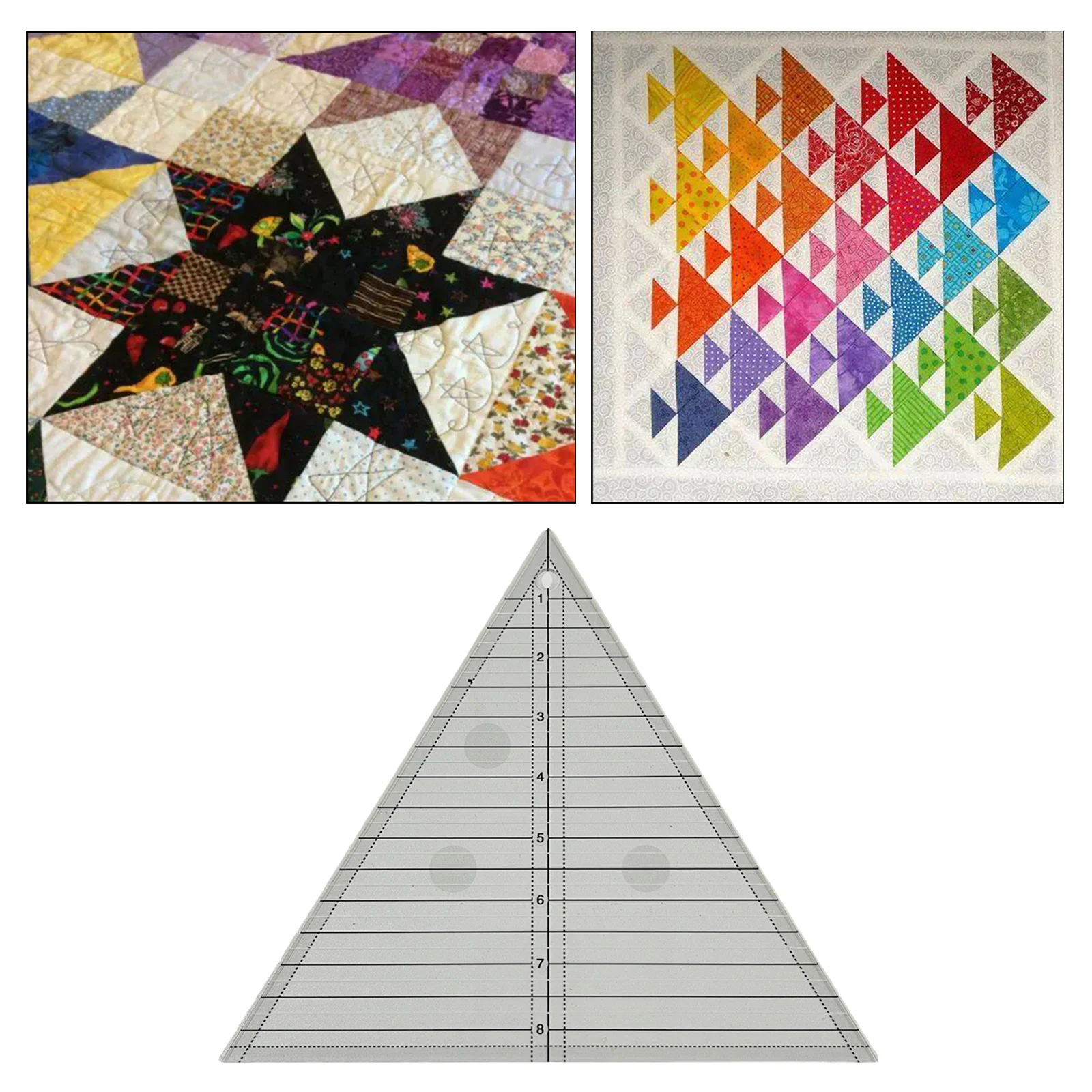 TrianglePatchwork righello per cucire righello regola di taglio strumento per trapuntatura macchina per cucire famiglia accessori per trapuntatura a triangolo a 60 gradi