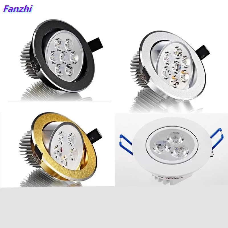 1pcs round Dimmable Led downlight light Ceiling Spot Light 3w 5w 7w 9w 12w ac110-230V ceiling recessed Lights Indoor Lighting