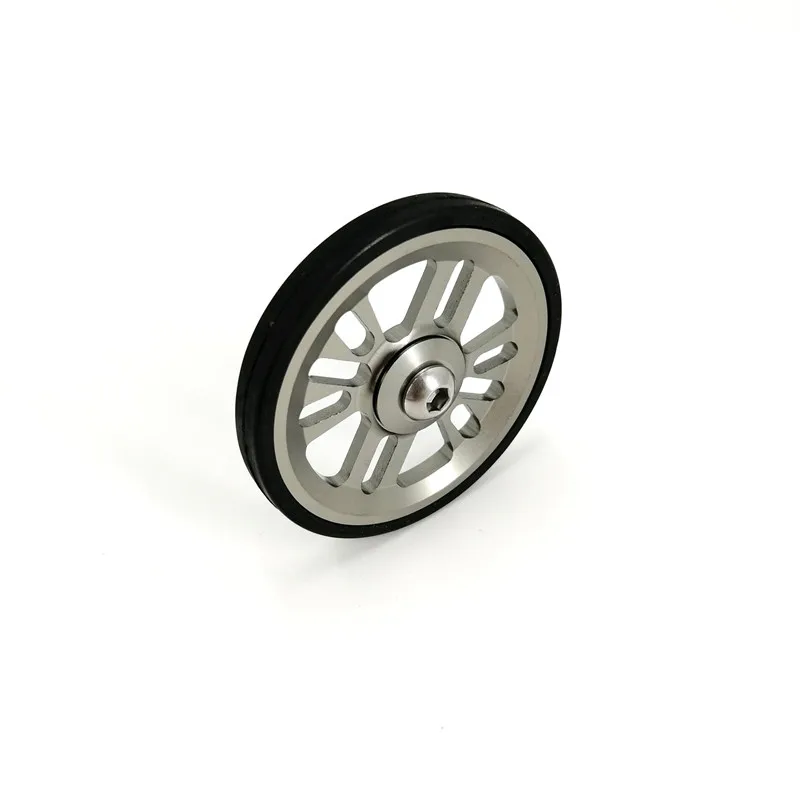 New Litepro For Brompton Rear Rack Easywheel Aluminum Alloy Bearing Wheel Flat Rubber Easy Wheel