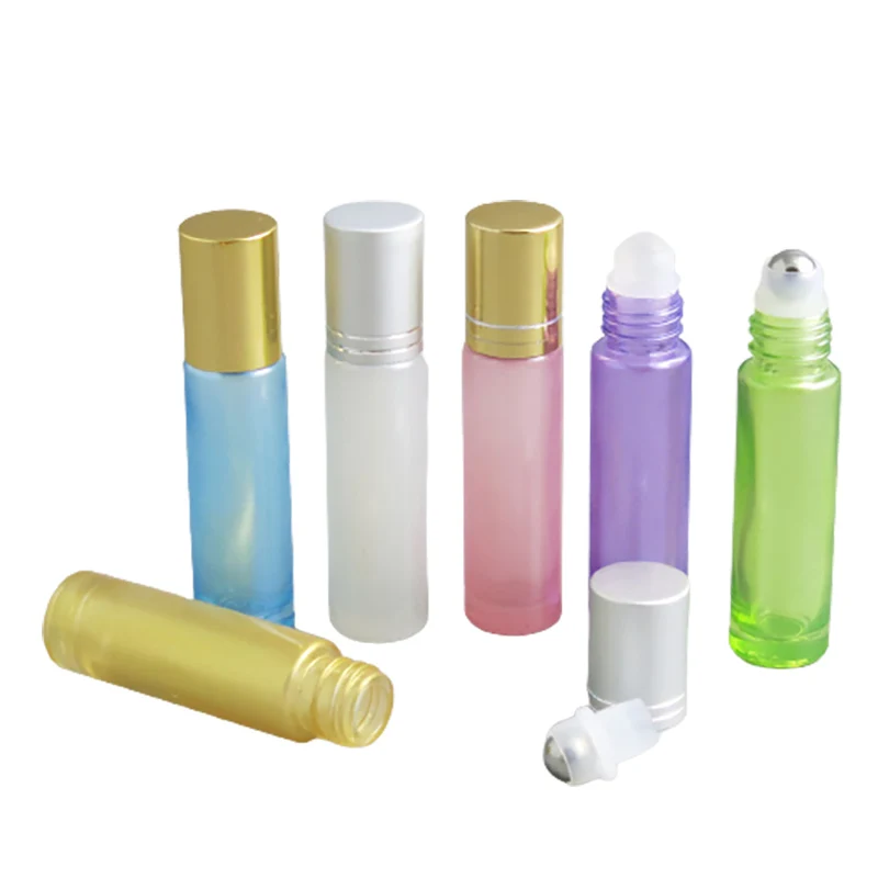 200 x 10ml colorful roll on roller bottles for essential oils  10cc 1/3oz refillable perfum bottle deodorant containers