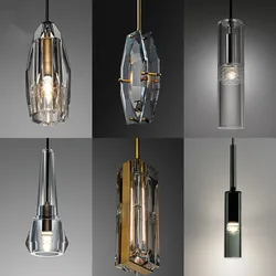 Luxurious Glass/Crystal chandelier American modern minimalist chandelier study living room bedroom bedside lamps