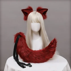 Plush Fox Tail Ears Anime Cosplay Sexy Woman Foxtail Headband Simulation Tail Lovely Lolita Headwear COSPLAY Props Halloween