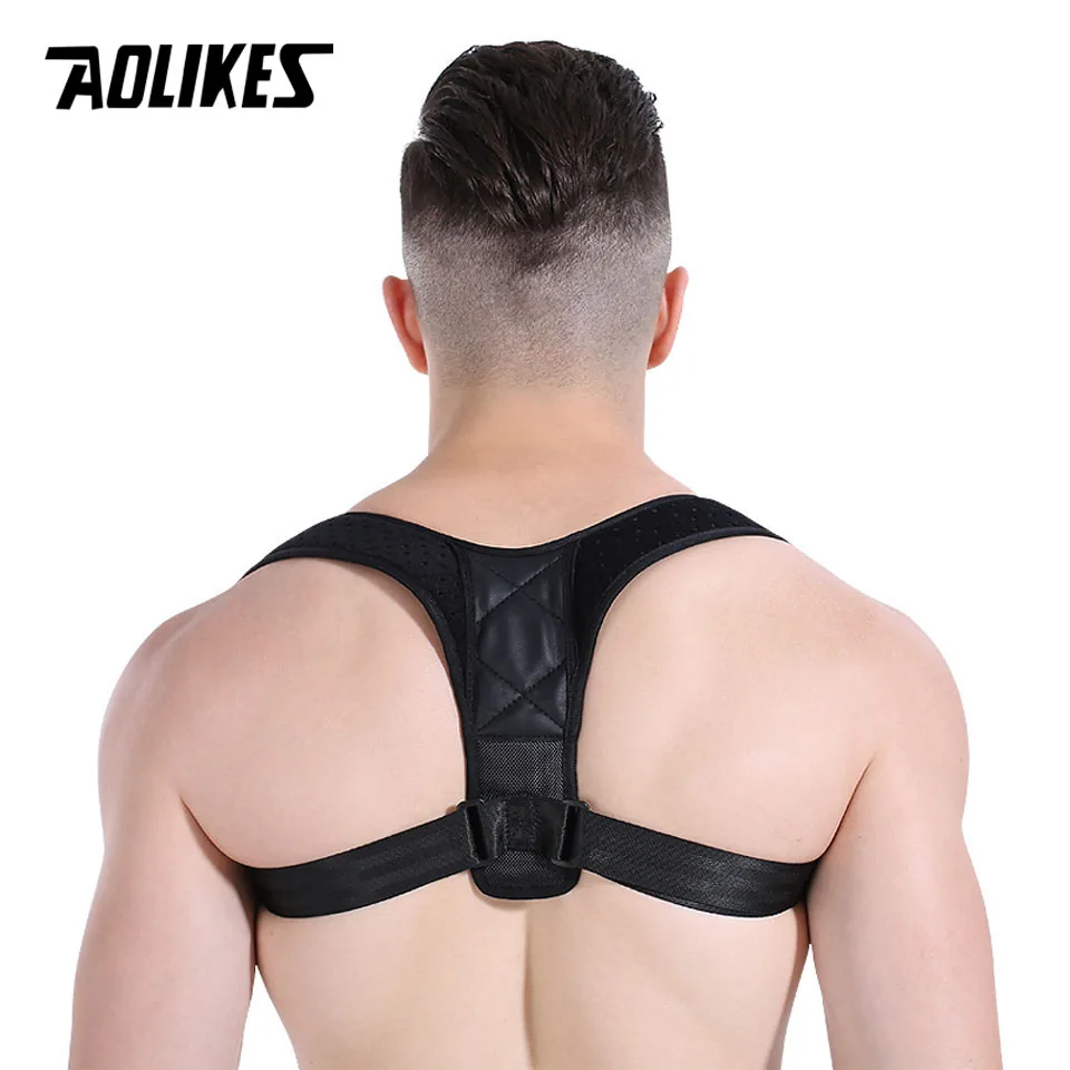 AOLIKES Back Shoulder Posture Correction Adjustable Adult Sports Safety Back Support Corset Spine Support Belt Posture Corrector
