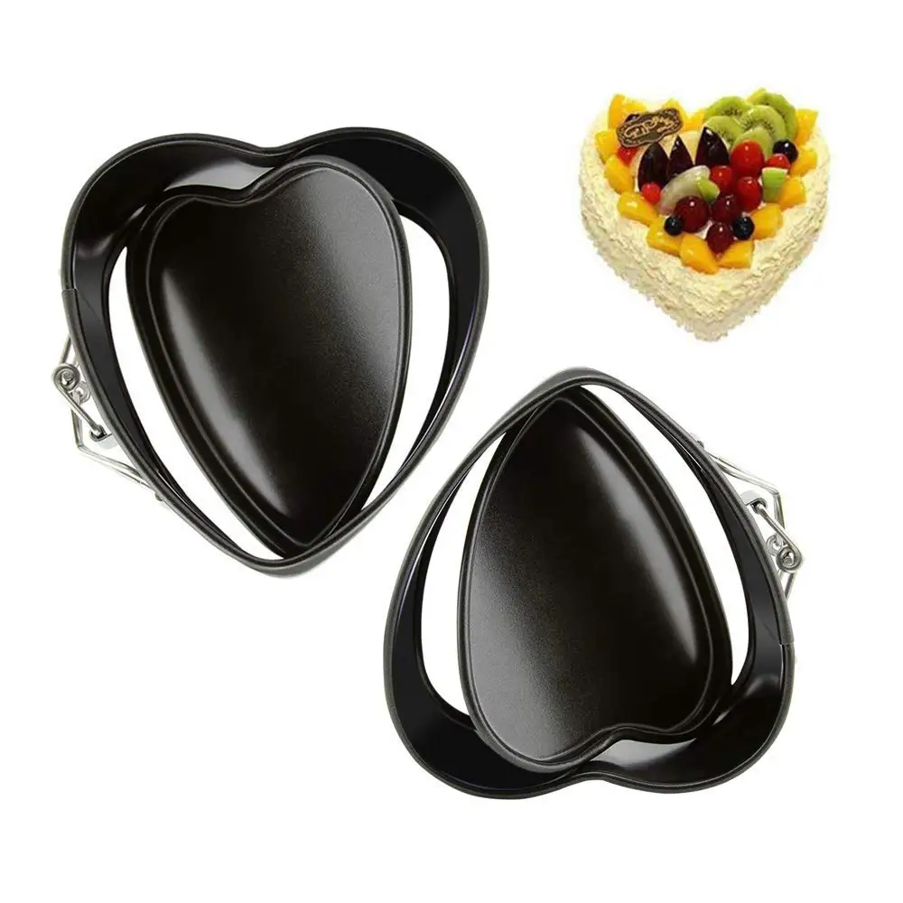 4 inch Heart Springform Pan Mini Cake Baking Pan Non-Stick Carbon Steel Cheesecake Tray Pan Mould With Removable Bottom Bakeware