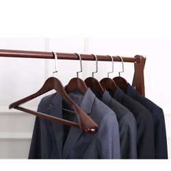 Luxury Wooden Coat Hanger, Wide Shoulder Suit Hangers for Clothes, Heavy Duty Wardrobe Organizer, Have Non Slip Pants Bar