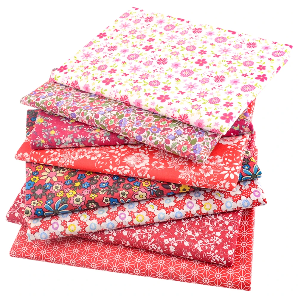 Booksew 30*30cm 8 PCS Pack Cotton Fabric Flower Printed Sewing Cloth Quilting Fabrics For DIY Handicrafts Accessories Patchwork