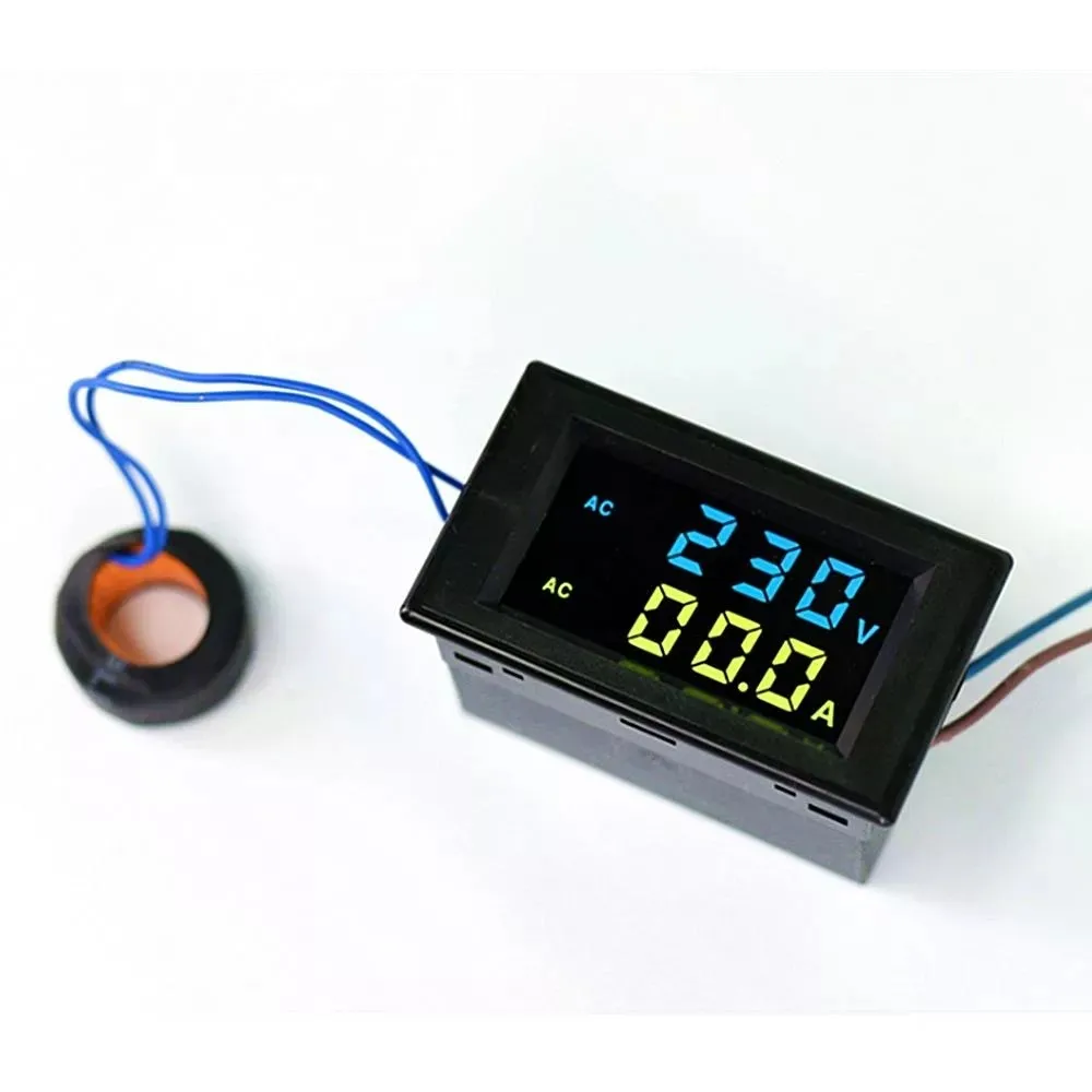 D85-2042A Double Digital Display LCD Voltmeter Ammeter AC80-500V Voltage Meter Current Meter Tester