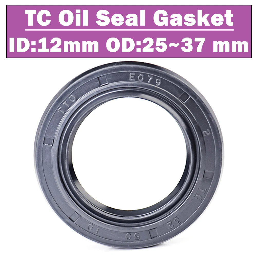 Oil Seal Gasket TC 12*25*26*27*28*30*32*34*35*37*6*7*8*10 mm ( 10 PCS) Bearing Accessories NBR Nitrile Rubber Skeleton Oil Seals