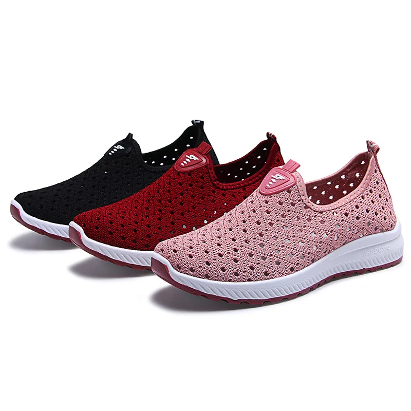 Summer Women Shoes Breathable Mesh Sneakers Shoes Ladies Slip on Flats Socofy Loafers Shoes Fashion Trainers Women tyh6r65