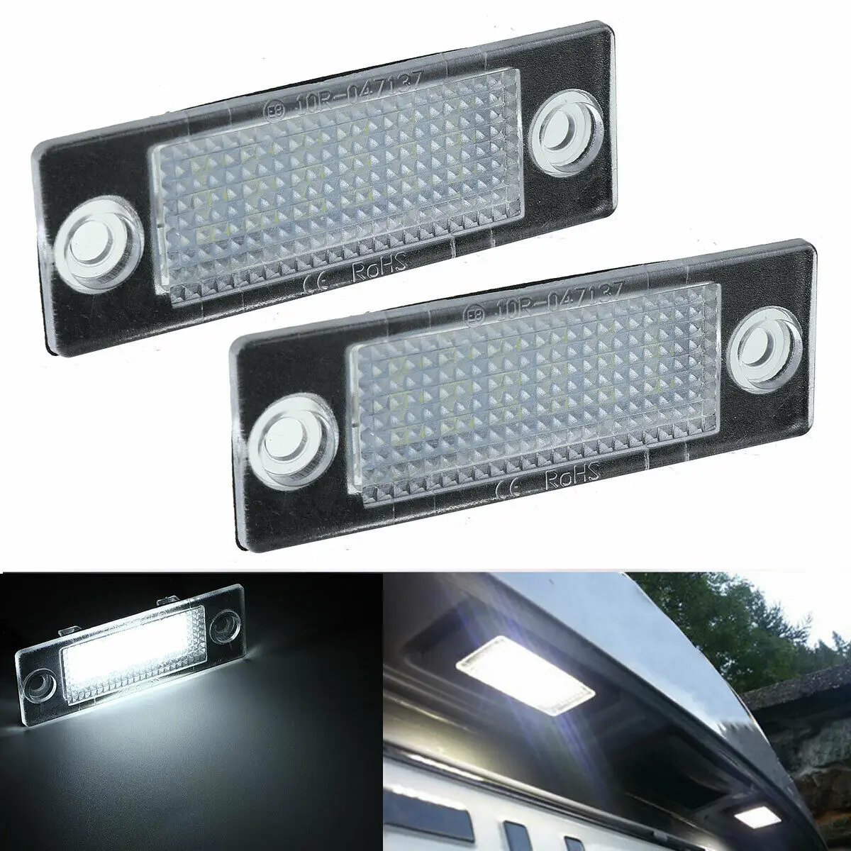 

2pcs Car LED License Number Plate Lights Lamp Auto Tail Lights For VW Golf MK4 Transporter T5 Caddy