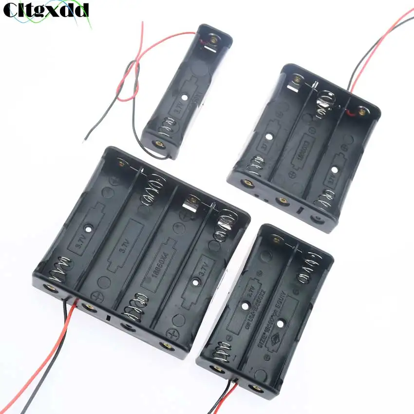 Cltgxdd 1PCS 1X 2X 3X 4X 18650 Battery Storage Box Case DIY 1 2 3 4 Slot Way Batteries Clip Holder Container With Wire Lead Pin