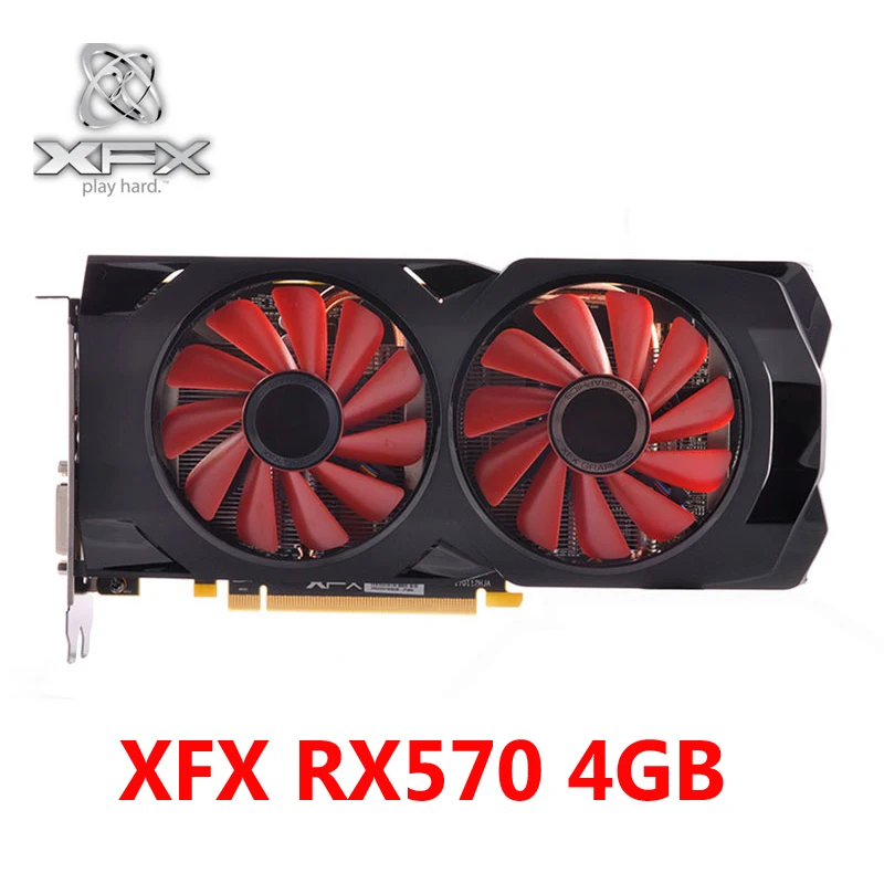 Tarjetas gráficas XFX RX 570 4GB 256Bit GDDR5 para AMD RX 500 Series VGA tarjeta de vídeo RX570 4GB DisplayPort HDMI DVI DirectX 12 usadas