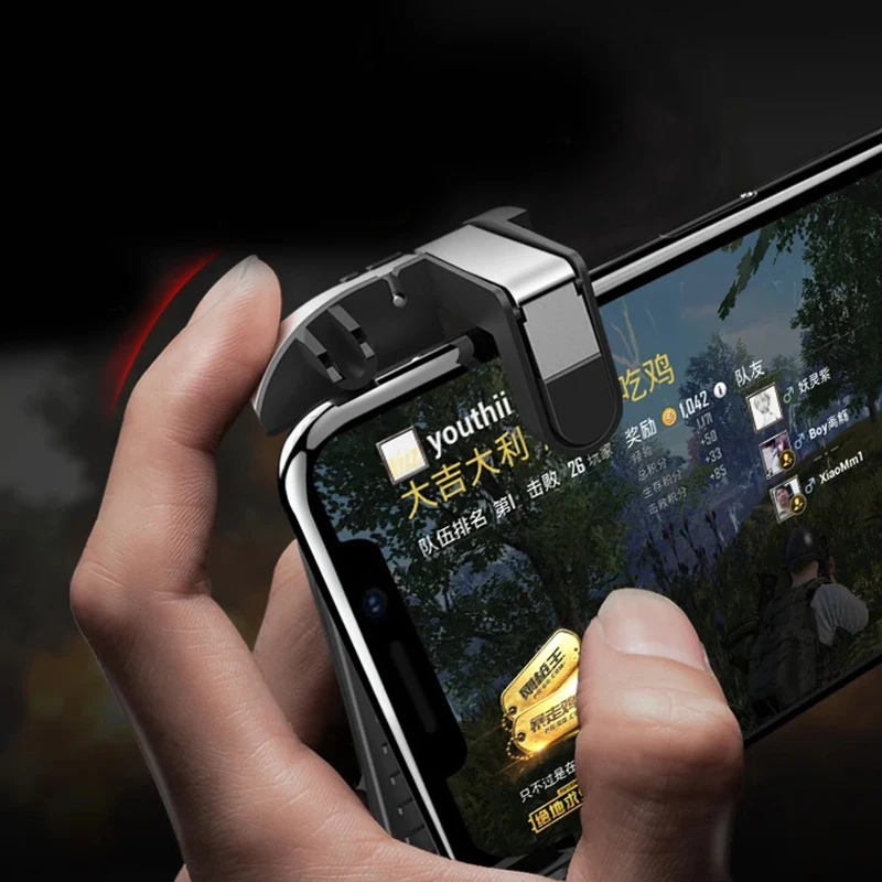 Pubg controlador de jogo móvel gamepad joystick para o telefone gatilho aim botão l1r1 atirador para iphone android jogo almofada com ventilador