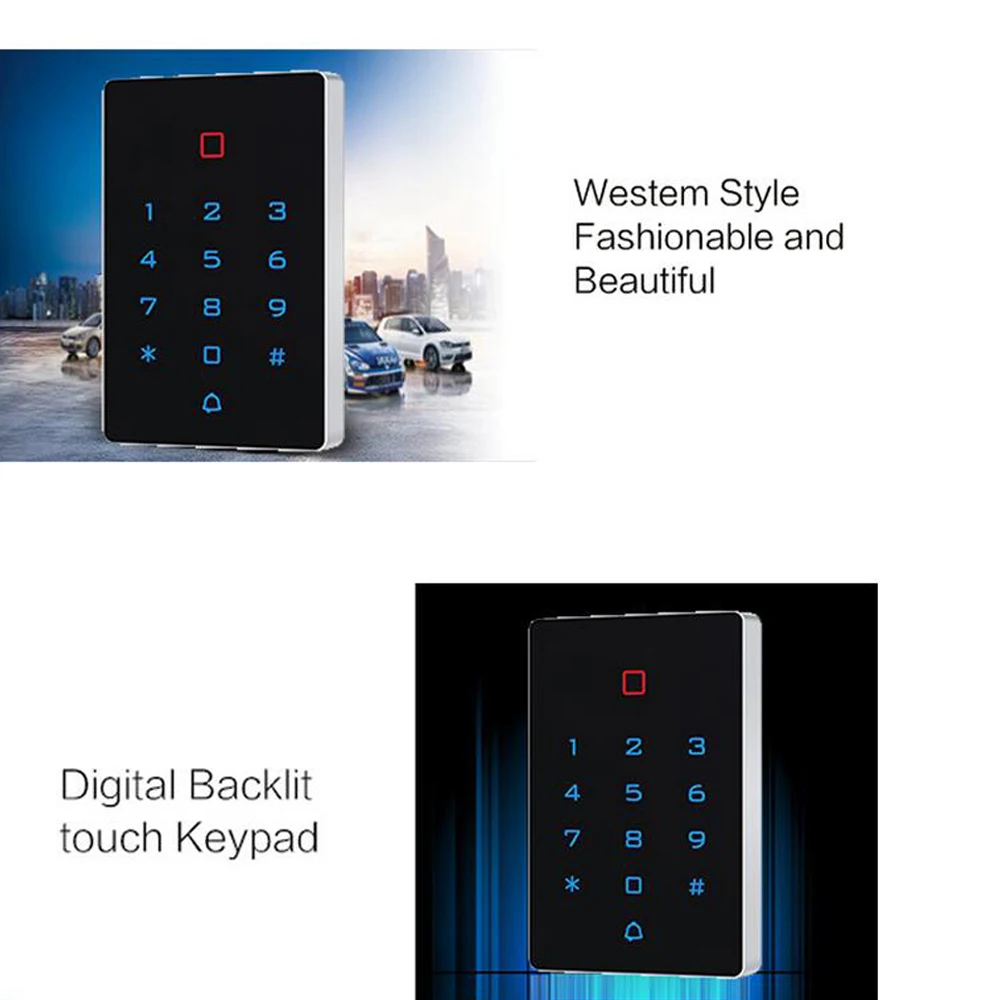 Tuya APP RFID 13.56MHz Backlight Touch Access Control keypad IP68 Waterproof Standalone Access Controller Wiegand Output input