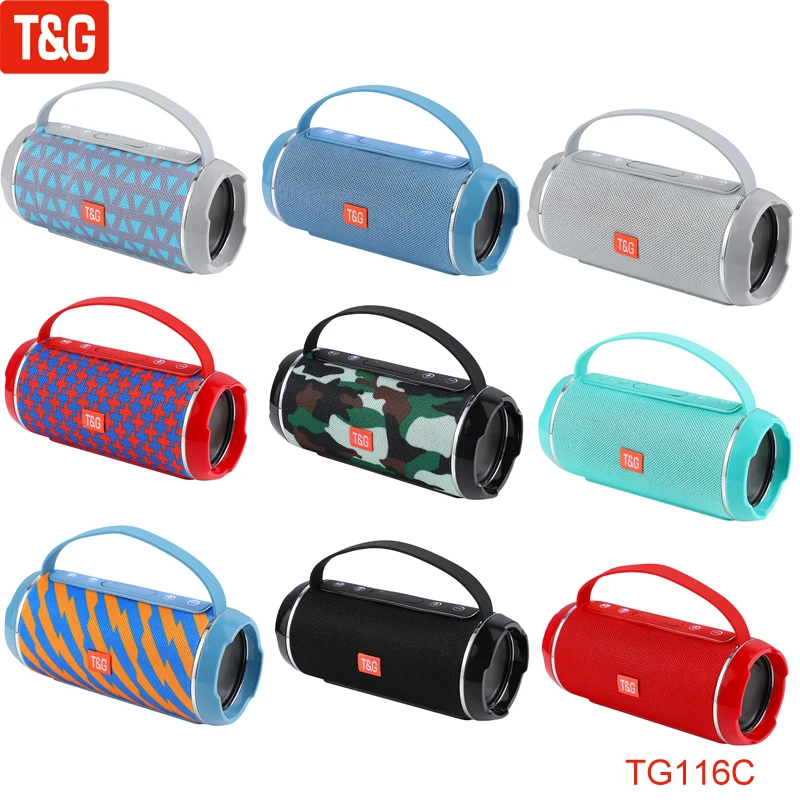 

T&G TG116C Portable Speaker Wireless Bluetooth Loudspeaker Waterproof Outdoor Subwoofer Soundbar Handheld Speakers Power Bank