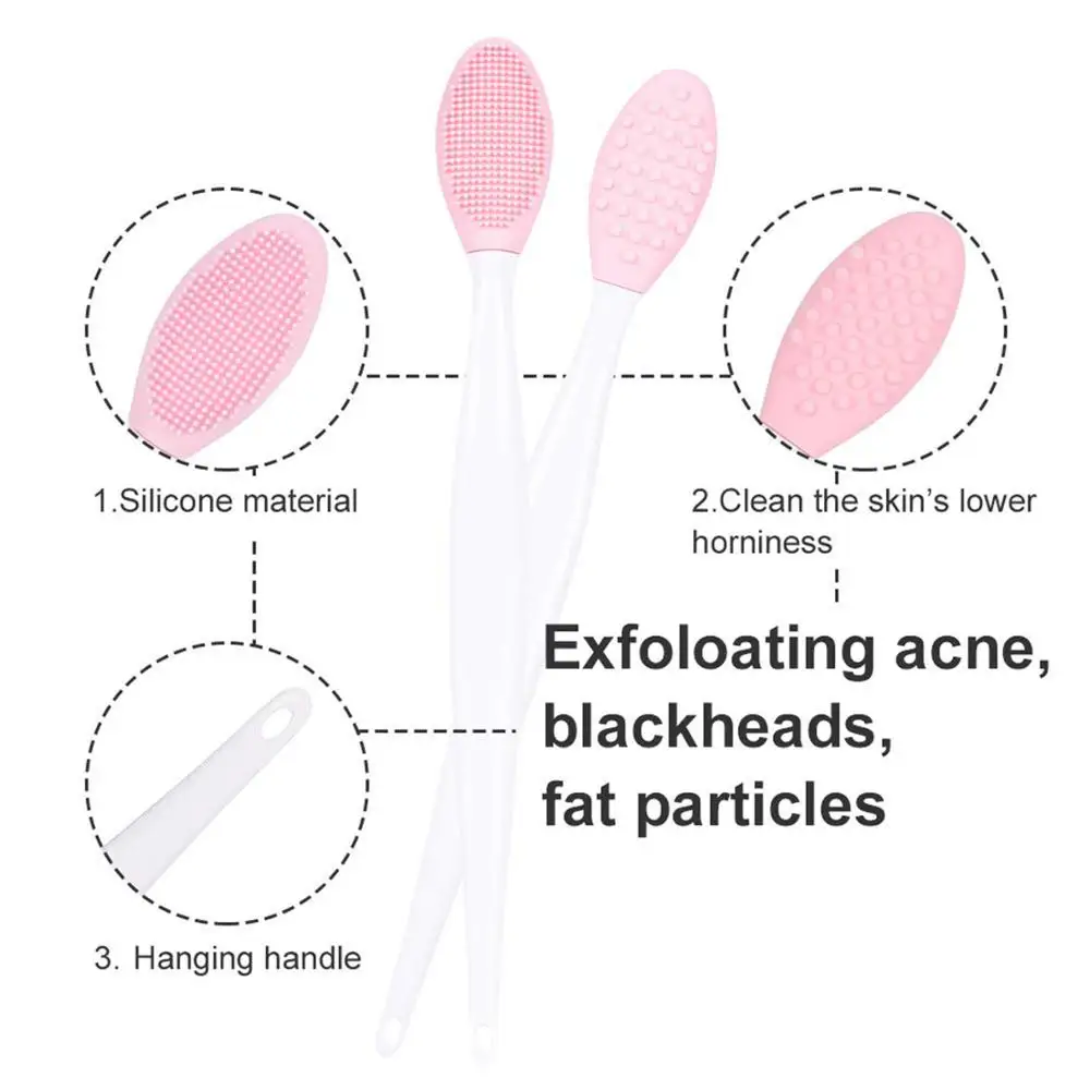 10 pçs silicone esfoliante lábio escova dupla face macio lábio purificador ferramenta de maquiagem nariz escova de limpeza