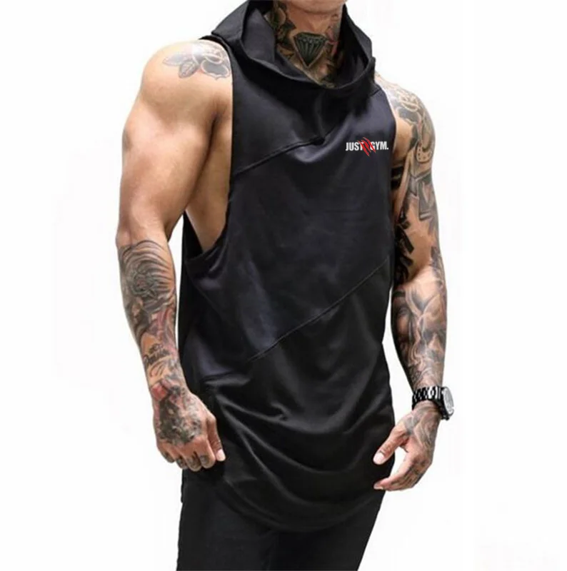 Brand Hooded New Gyms Tank Top Men Cotton Vest Bodybuilding Muscle Tops Sleeveless Shirt Casual Clothing Singlet  Fitness 