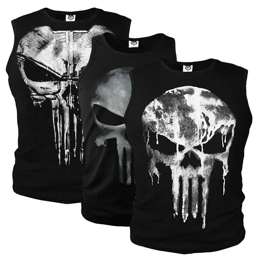 3D Punisher short sleeve Compression Casual shirt T shirt male 3 D T-shirt for male punishing body building long sleeved T-shirt