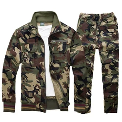 Camouflage Overalls Suit Men Cargo Sets Male Labor Insurance Cotton Welding Anti-scald Wear-resistant Elastic Men's Clothing