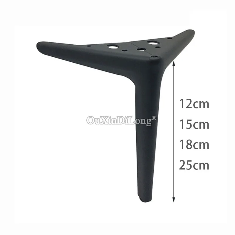 Patas de Tres patas para muebles de TV, soportes de Metal para sofá, mesa de centro, cama y gabinete, color negro/dorado/bronce, GF608, 4 Uds.