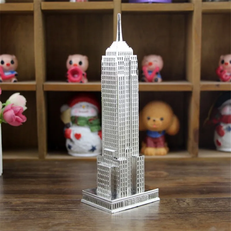 Metal Empire State Building Home Decoration Accessories Figurines American Landmark Skyscraper Miniature Model Ornaments Crafts