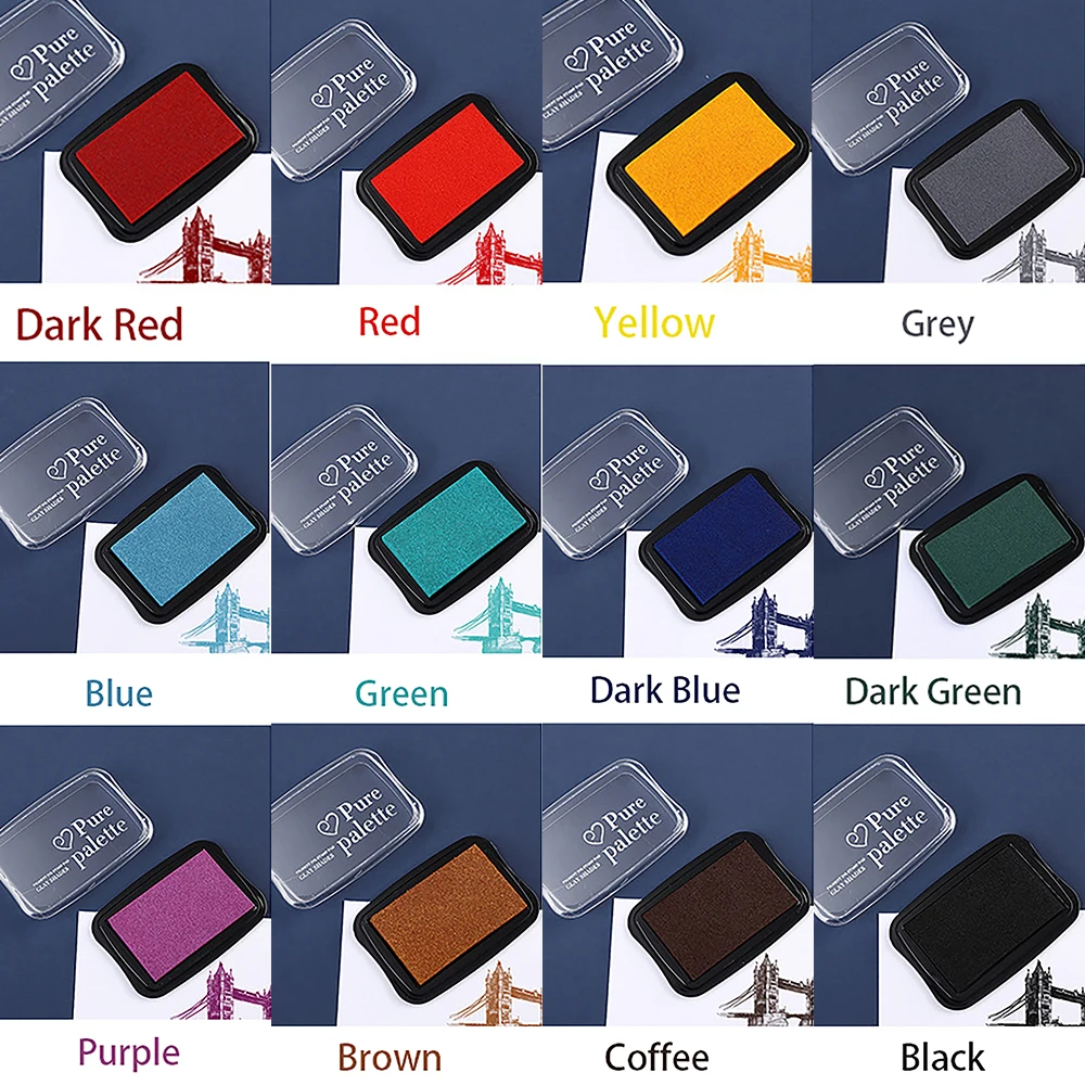 Retro Color Inkpad Finger Painting Scrapbooking DIY Decoration Color Inkpad Rubber Stamp Ink Pad