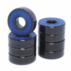 Skateboard 608-Black Bearings 8x22x7 mm ( 10 PCS ) ABEC-9 608 V RS Surface Black  PA66 Cage 608 Ball Bearing