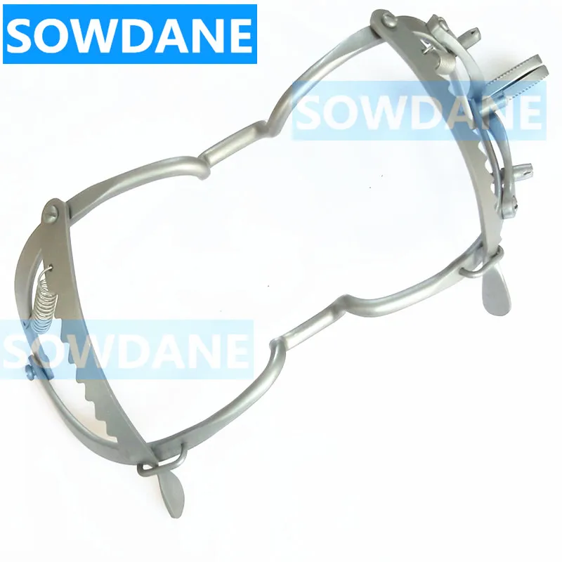 Ouvre-bouche réglable pour implant dentaire, bâillon, tête blanche, acier inoxydable, sablage, blanchiment des dents, outil de rétracteur, longueur