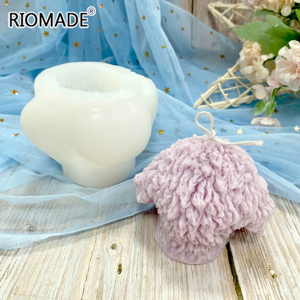 Teddy Dog Head Candle Mold Cute Animal Shape Handmade Aromatherapy Plaster Soap Silicone Mould DIY Home Decoration Tools