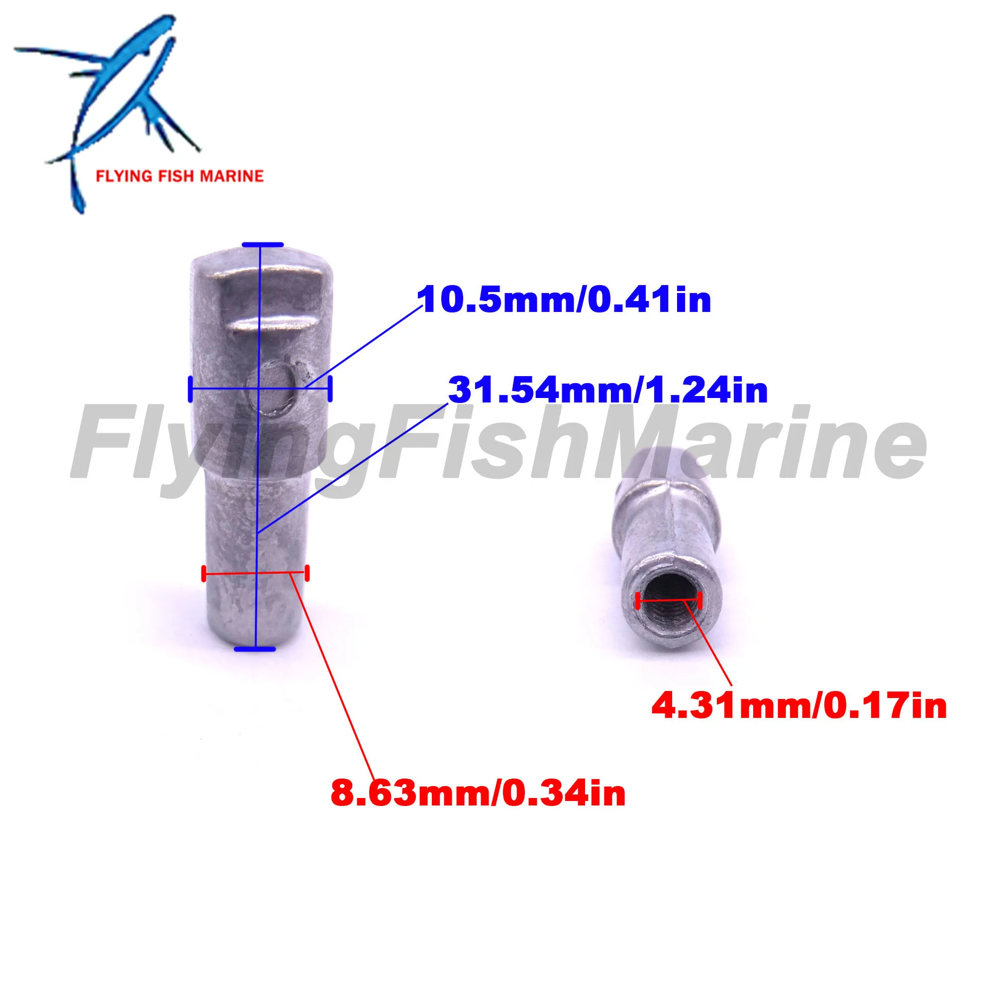 Outboard Engine 66M-11325-00 Aluminium Anode for Yamaha Boat Motor 9.9HP 15HP 4-Stroke