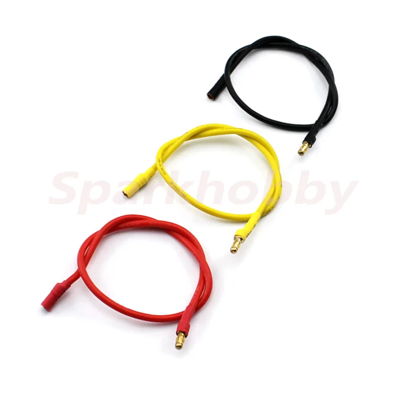 5PCS Sparkhobby 30cm 3.5mm Gold Bullet Banana Red/Yellow/Black RC Brushless Motor ESC Connectors Extension Cable Wire 16AWG