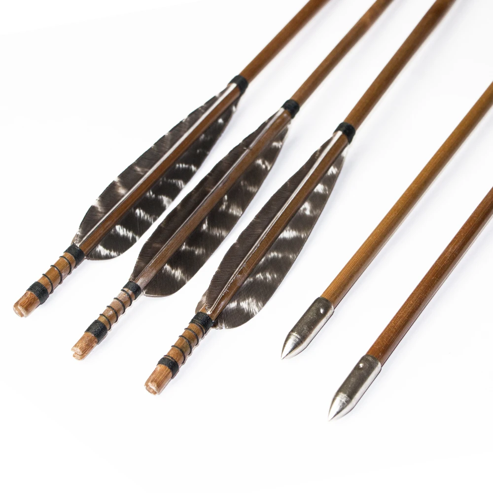 Hunting Arrows Handmade Bamboo Arrows Archery for Take-down Bow or Traditional Bow