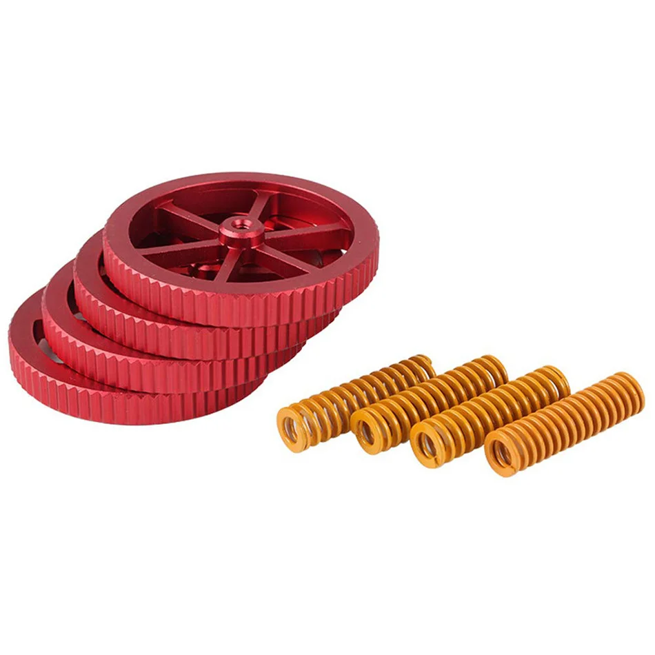 4Pcs ขนาดใหญ่สีแดง Twist Leveling Nut N เตียงร้อน Die Springs N Leveling สำหรับ CREALITY 3D เครื่องพิมพ์อุปกรณ์เสริม