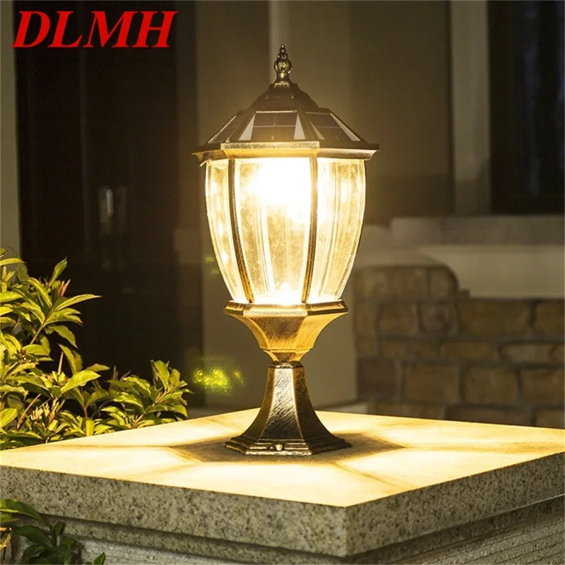 

DLMH Outdoor Solar Wall Light LED Waterproof IP65 Pillar Post Lamp Fixtures for Home Garden Courtyard