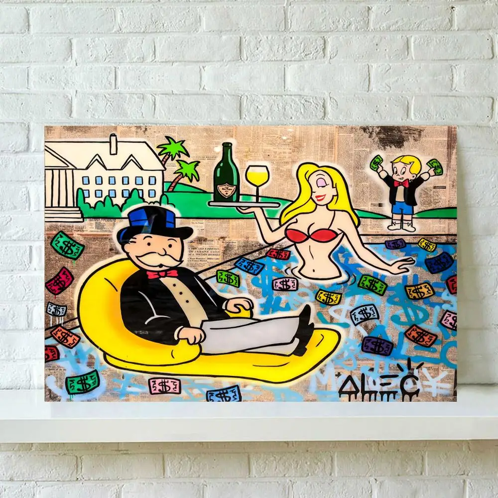 HD Print Alec Monopoly Oil Painting Home Decor Wall Art on Canvas Vacation Canvas Printings Canvas Painting