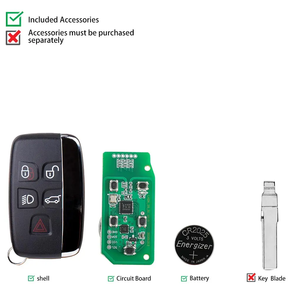 Lonsdor JLR Specific Smart Key for Land Rover /Jaguar 2015 to 2018 Year 5 Buttons 315MHz/433MHz work with K518ISE and K518S