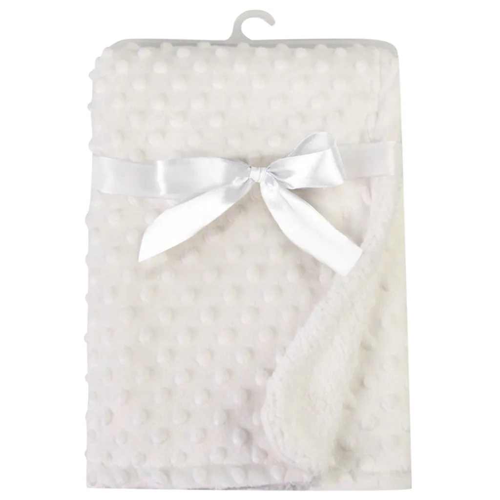 Bebê macio minky dot cobertor de espuma de pressão cobertor quente velo capa de carrinho colcha swaddling cama cobertor abraço cobertor do carro