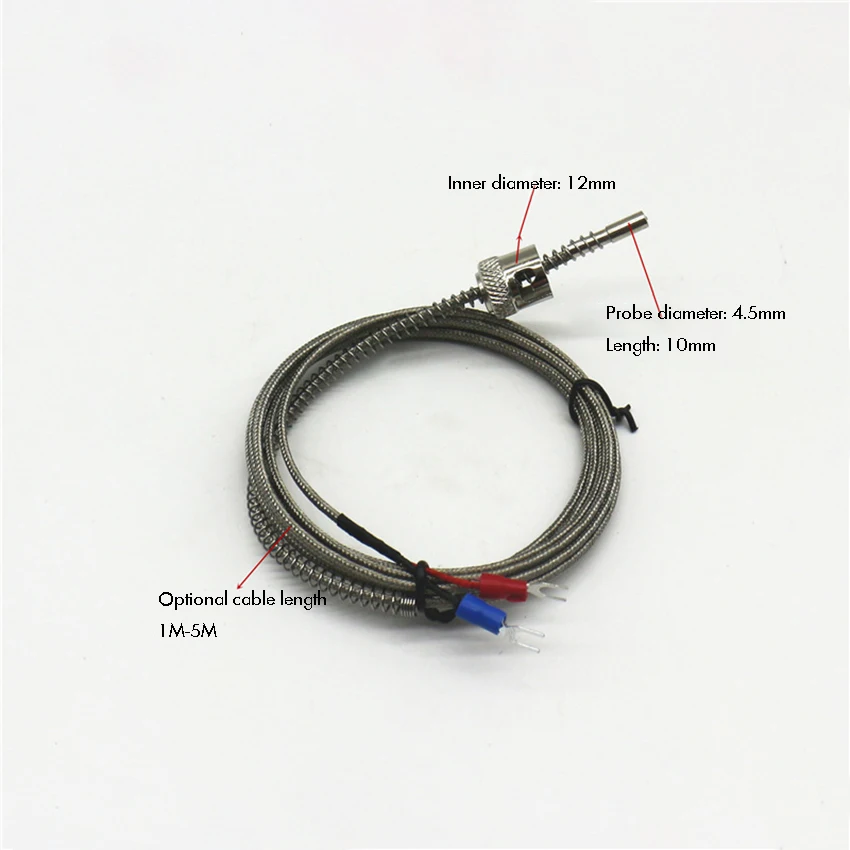 Thermocouple Type K 1.5/2/3/4m Probe Sensor Temperature Sensor 0-400°C Temperature Controller