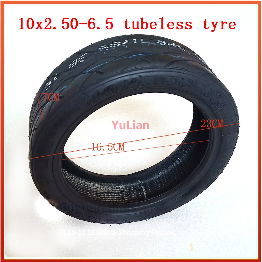 10-inch Thickened Vacuum Tire 10X2.50-6.5 10x2.70-6.5 Electric Scooter Tubeless Tire Wheels