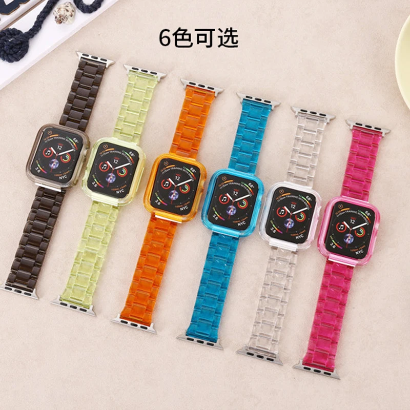 

Glacier strap + Case Compatible with Apple watch 44mm 42mm 40mm 38mm Comfortable replacement strap for iwatch 6 5 4 3 2 SE band