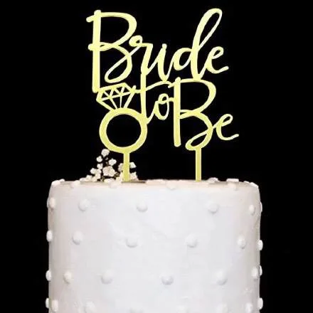 Einfacher, moderner Tortenaufsatz für die Brautparty in Roségold aus Acryl, Hen-Party-Tortenaufsatz, Geschenk für Hochzeitstorte, Dessertdekoration – Detail 12