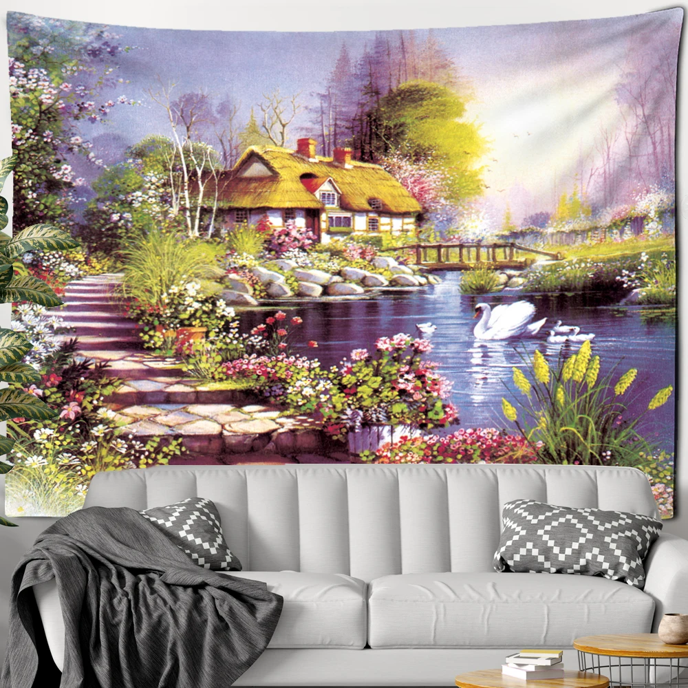 Oil Painting Landscape Painting Decorative Tapestry Hanging In The Living Room Dining Room Bedroom Wall Decorative Tapestry