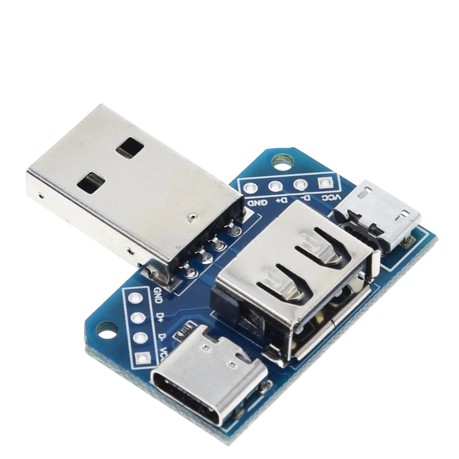 USB-Adapterplatine XY-USB4: USB-Stecker auf Typ-C-Mikro-USB-Buchse 2.54-4P Transfer-Testplatine – Detail 6